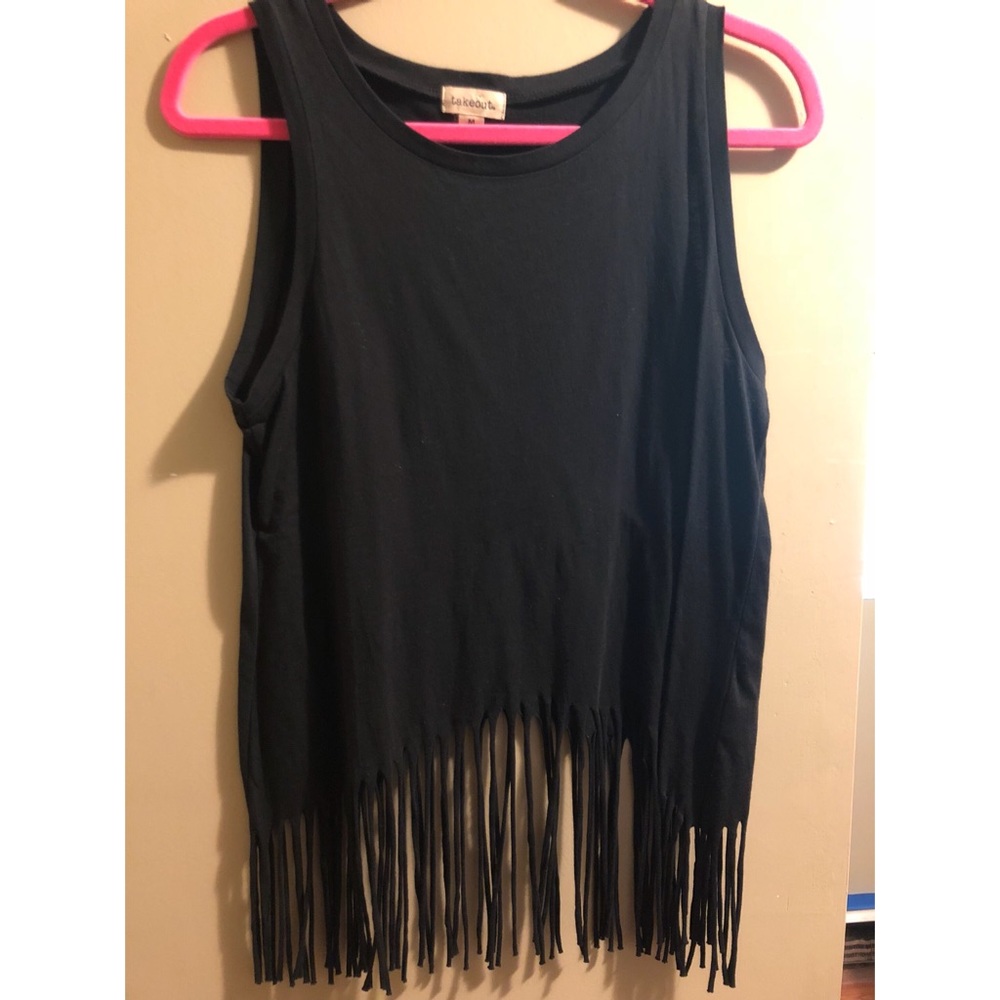 Black Tank Top With Ridges